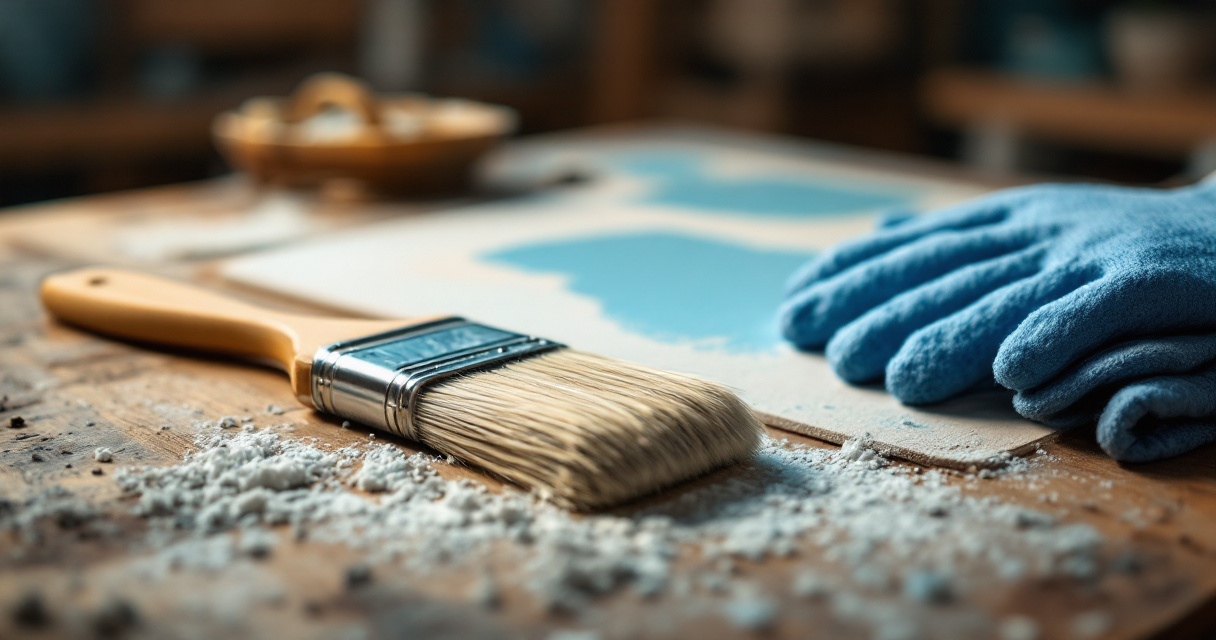Contractor-grade paint brush compared with cheap shedding brush on workshop table